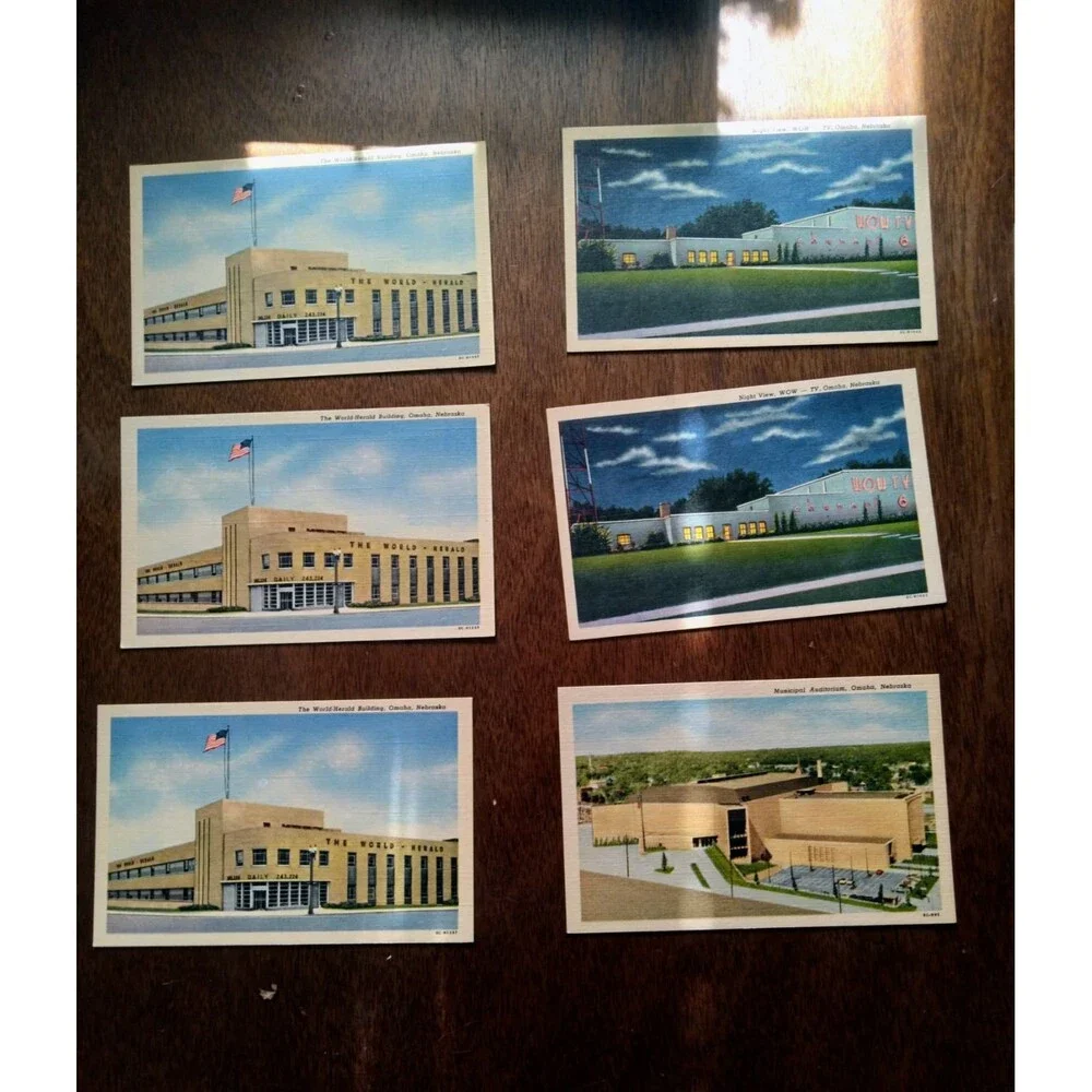 Linen Postcards Nebraska Landmarks - Ephemera -UnPosted-Curteich -Vintage- 5 x 3
